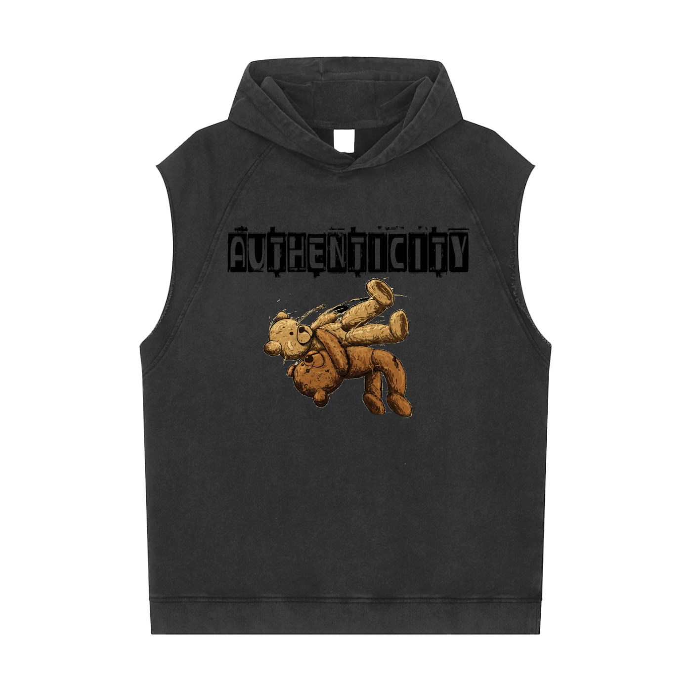 Snow Washed Sleeveless Hoodie